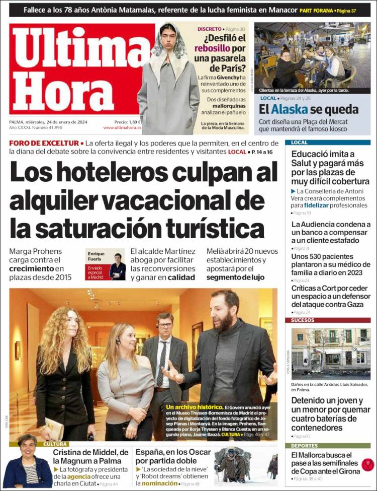 Portada de Última Hora (España)