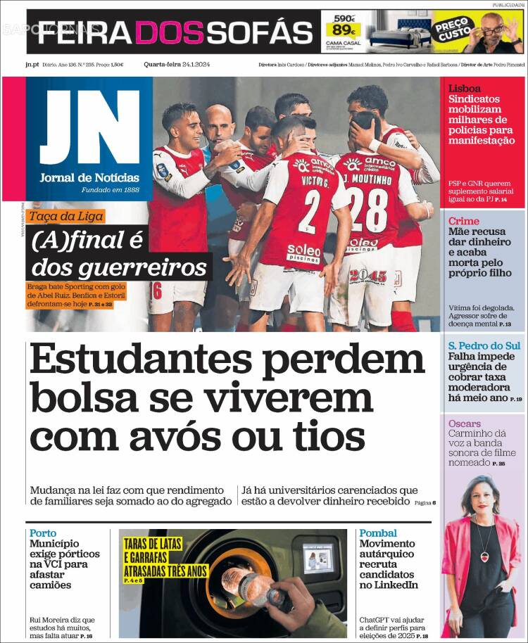 Portada de Jornal de Notícias (Portugal)