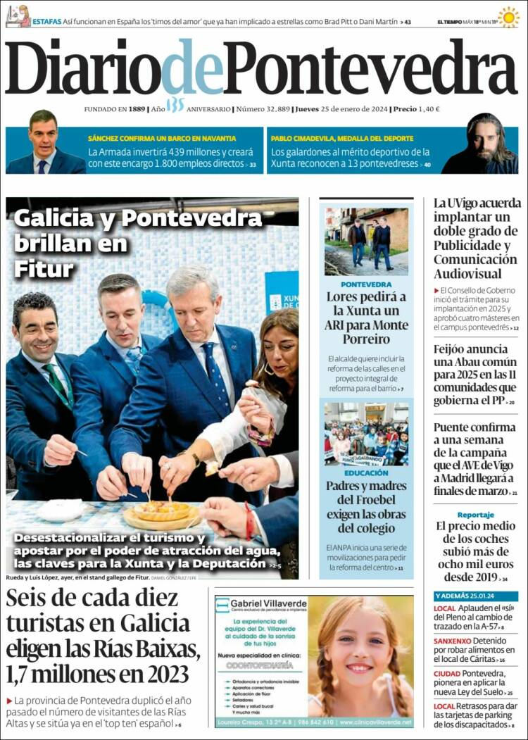 Portada de Diario de Pontevedra (España)