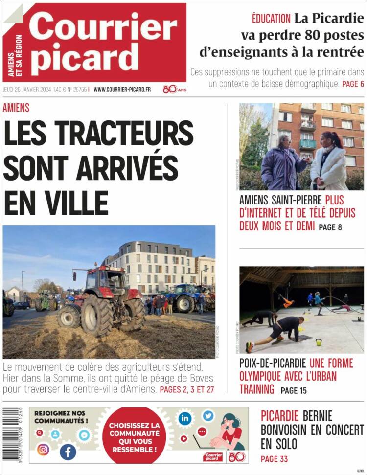 Portada de Courrier Picard (Francia)