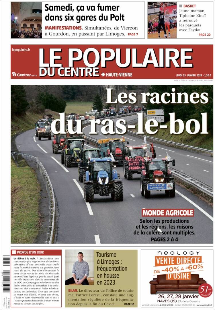 Portada de Le Populaire du Centre (Francia)