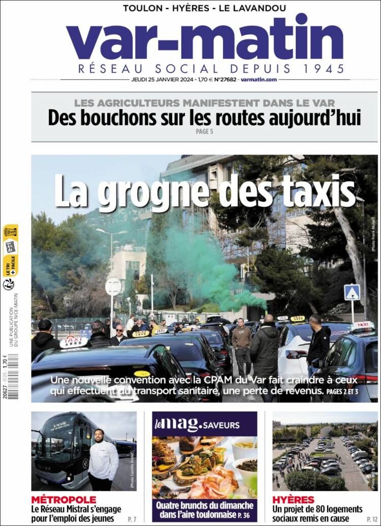 Portada de Var-Matin (Francia)