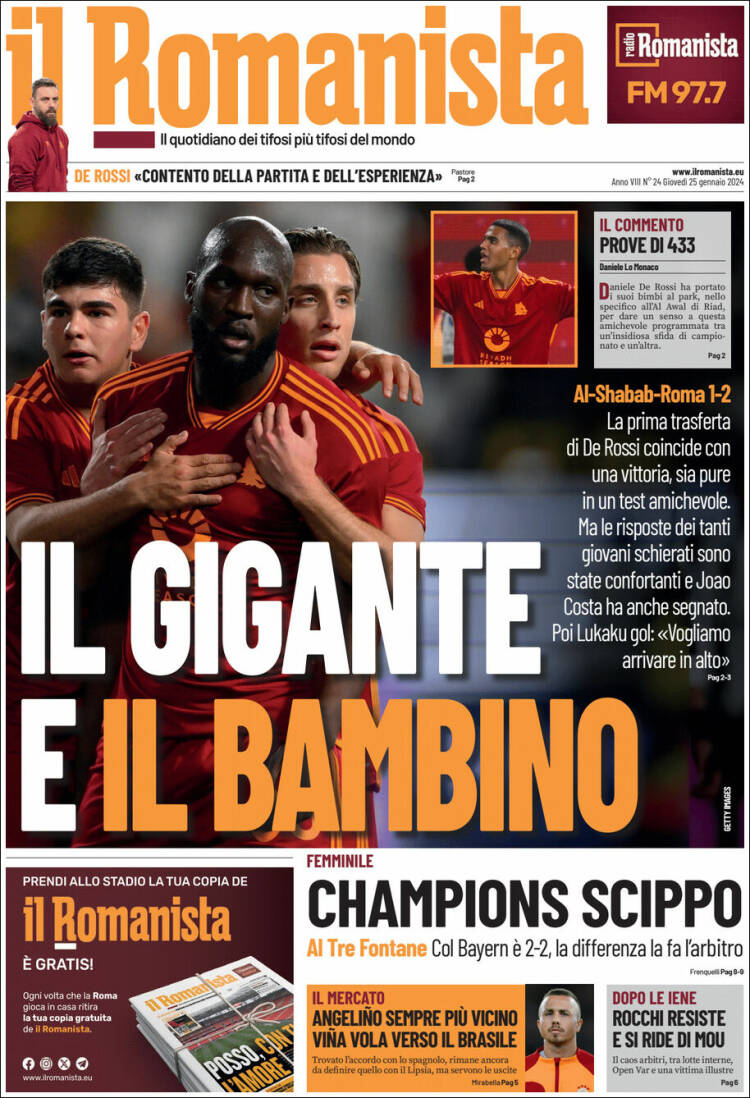 Portada de Romanista (Italia)