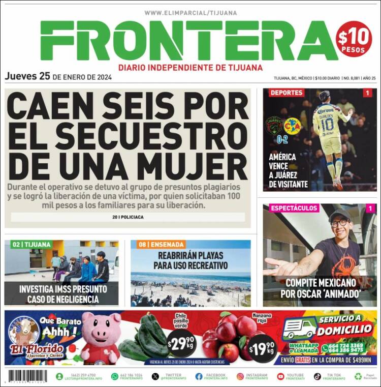 Portada de Frontera (México)