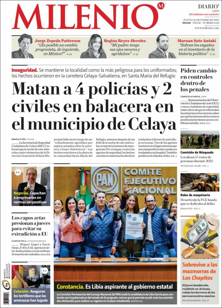 Portada de Milenio de León (México)