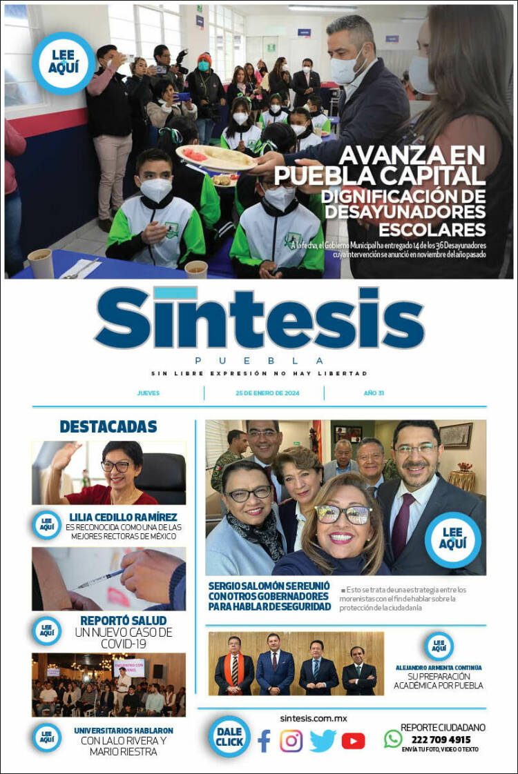 Portada de Síntesis - Puebla (México)