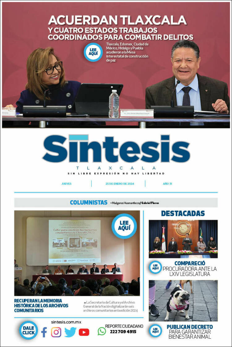 Portada de Síntesis de Tlaxcala (México)