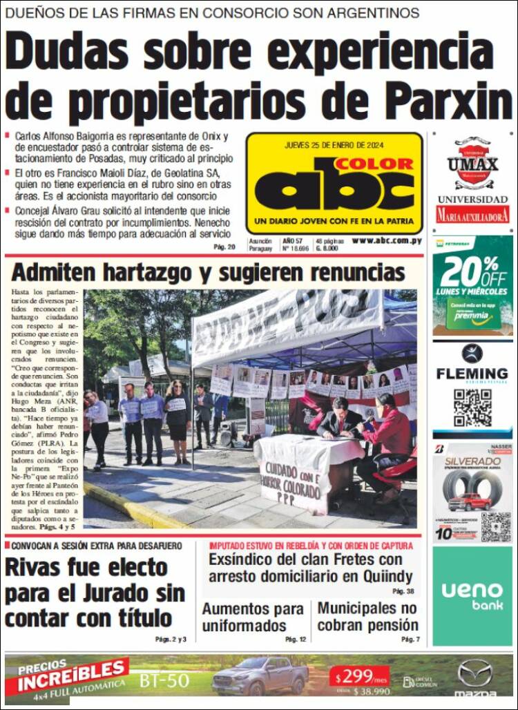 Portada de ABC Color (Paraguay)