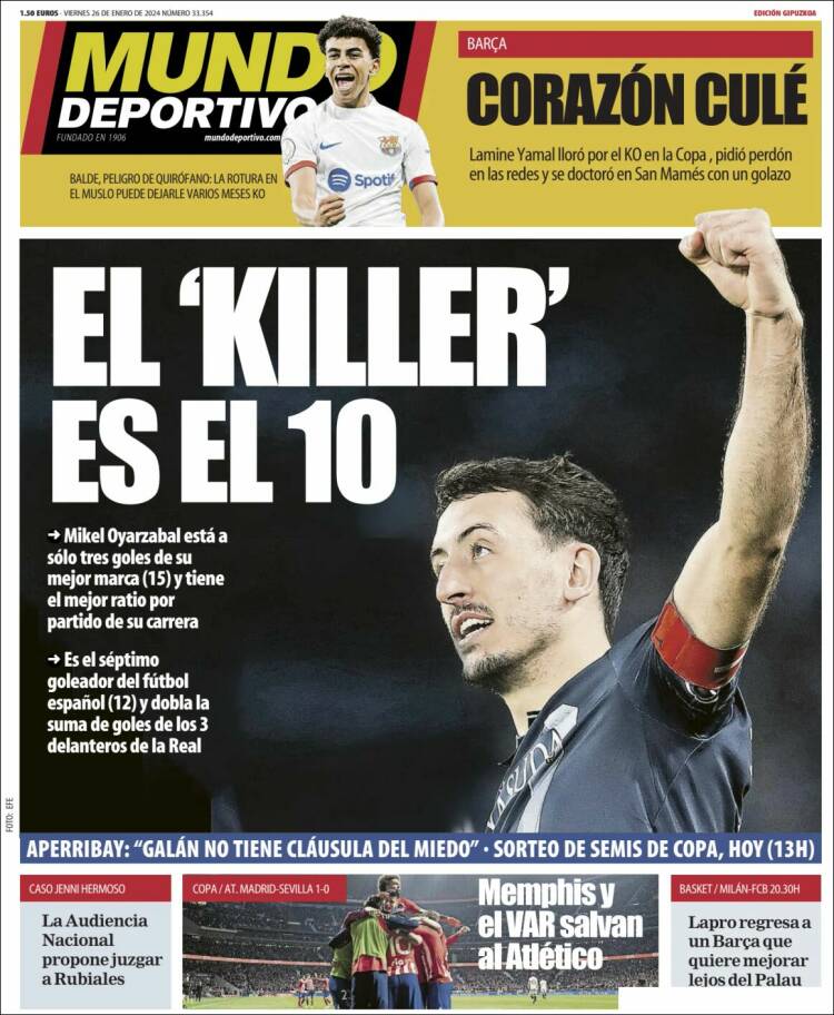 Portada de Mundo Deportivo Gipuzkoa (España)