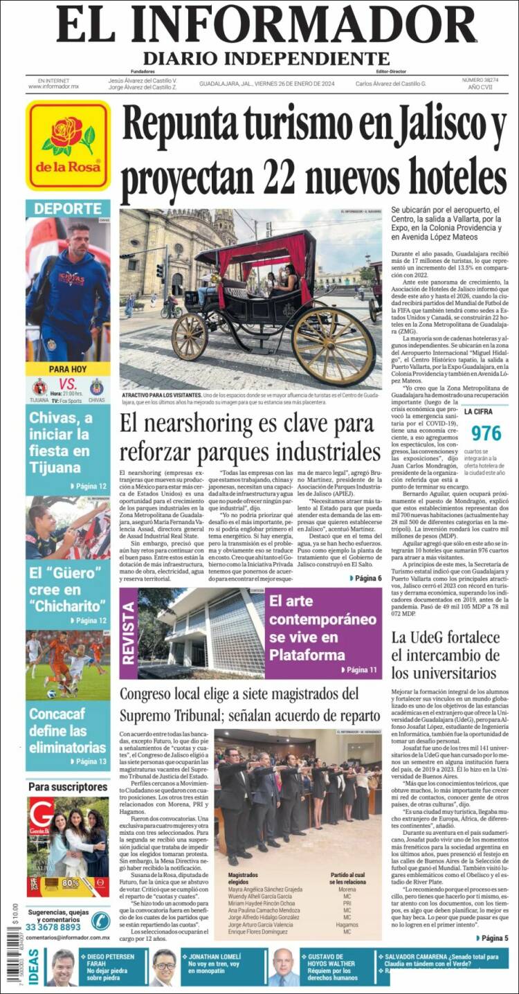 Portada de El Informador (México)