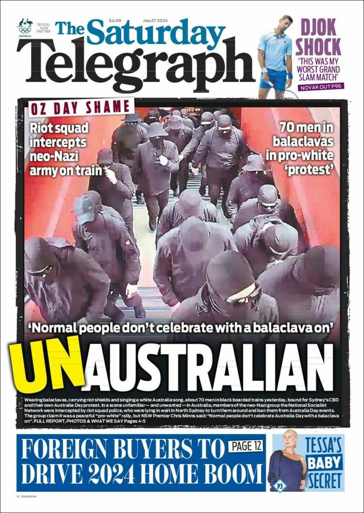 Portada de The Daily Telegraph (Australia)