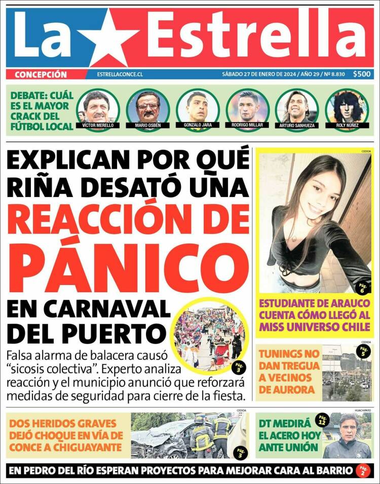 Portada de La Estrella de Concepción (Chile)