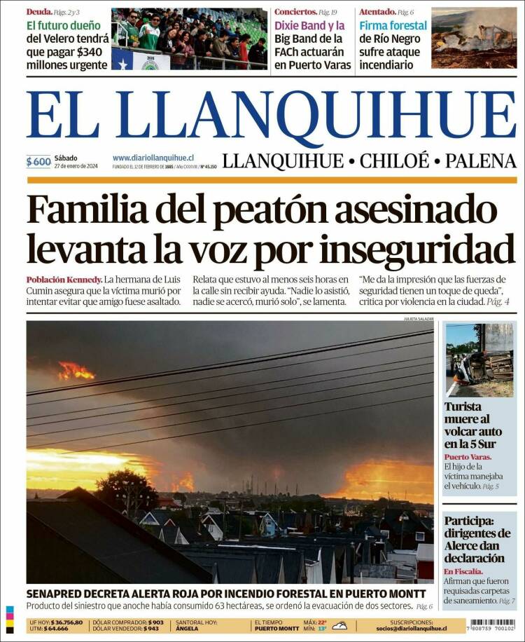 Portada de El Llanquihue (Chile)