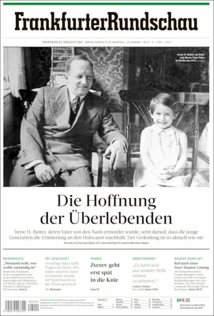 Portada de Frankfurter Rundschau (Alemania)