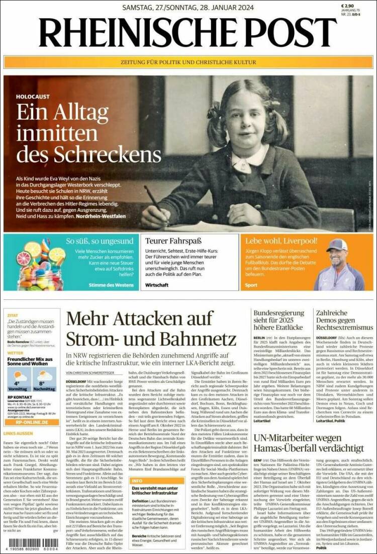 Portada de Rheinische Post (Alemania)