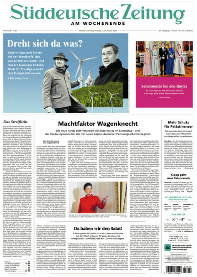 Portada de Sueddeutsche (Alemania)