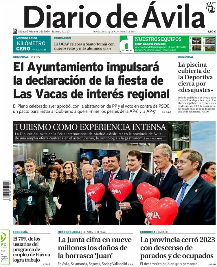 Portada de Diario de Ávila (España)