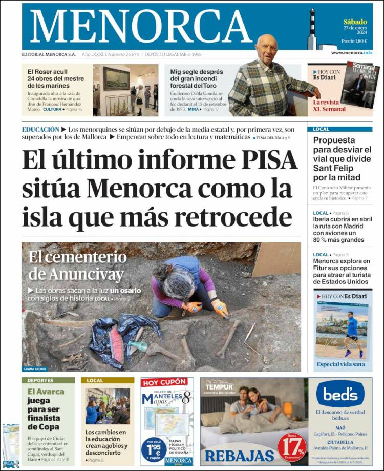 Portada de Menorca - Diario Insular (España)