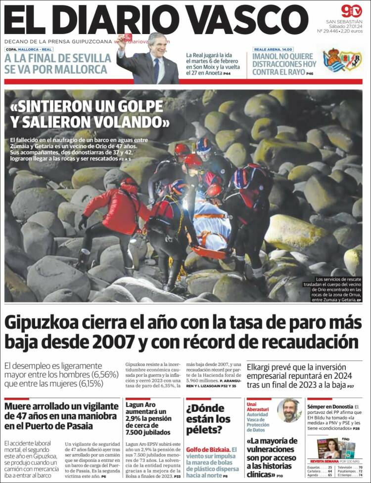 Portada de Diario Vasco (España)