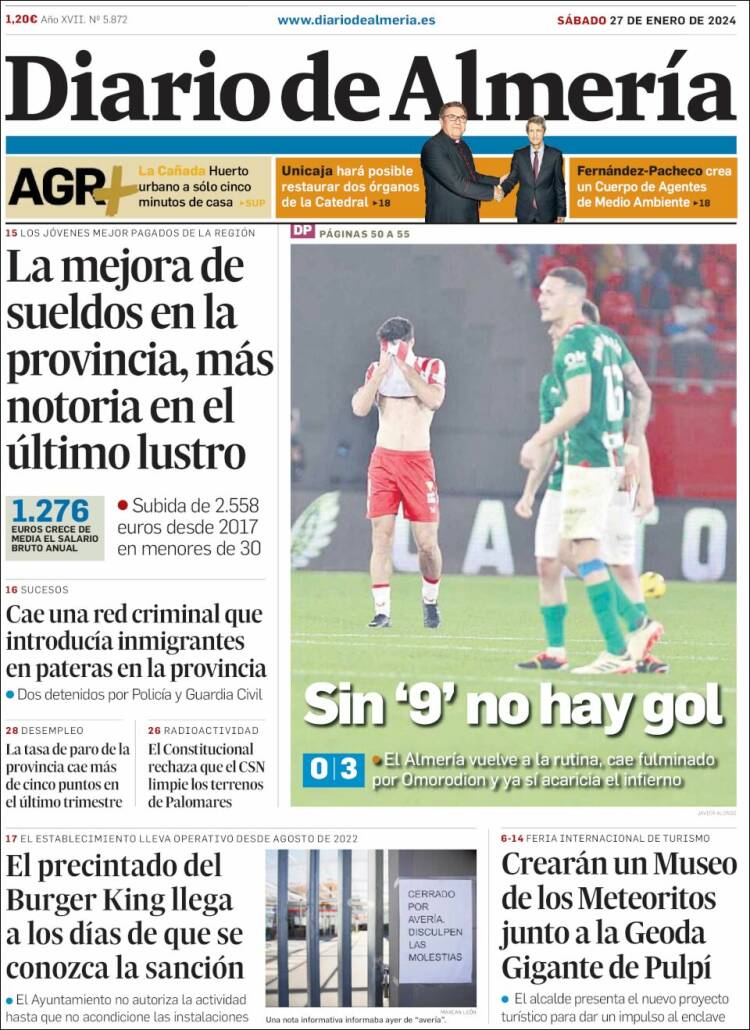 Portada de Diario de Almería (España)