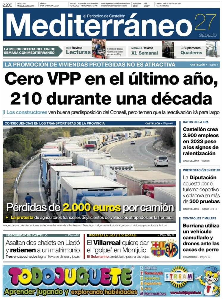 Portada de El Periódico Mediterraneo (España)