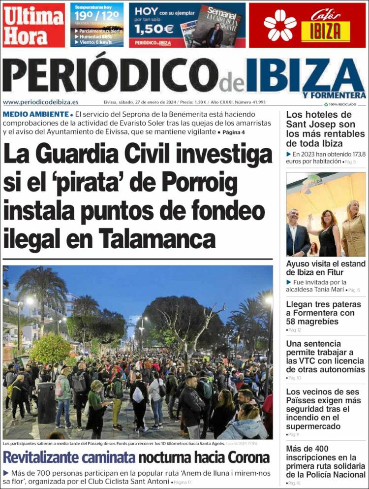 Portada de Periódico de Ibiza (España)