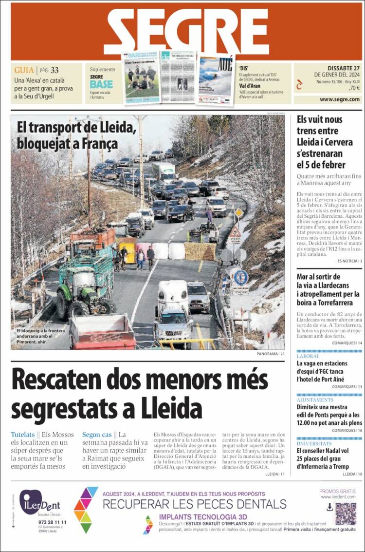 Portada de Segre (España)