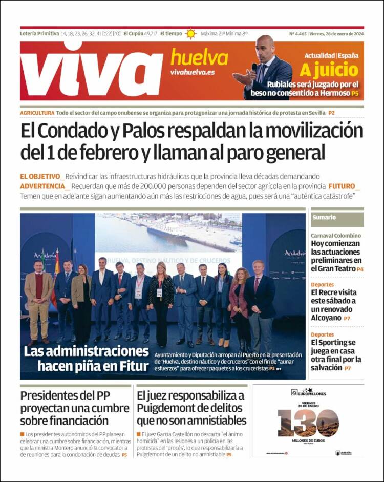 Portada de Viva Huelva (España)