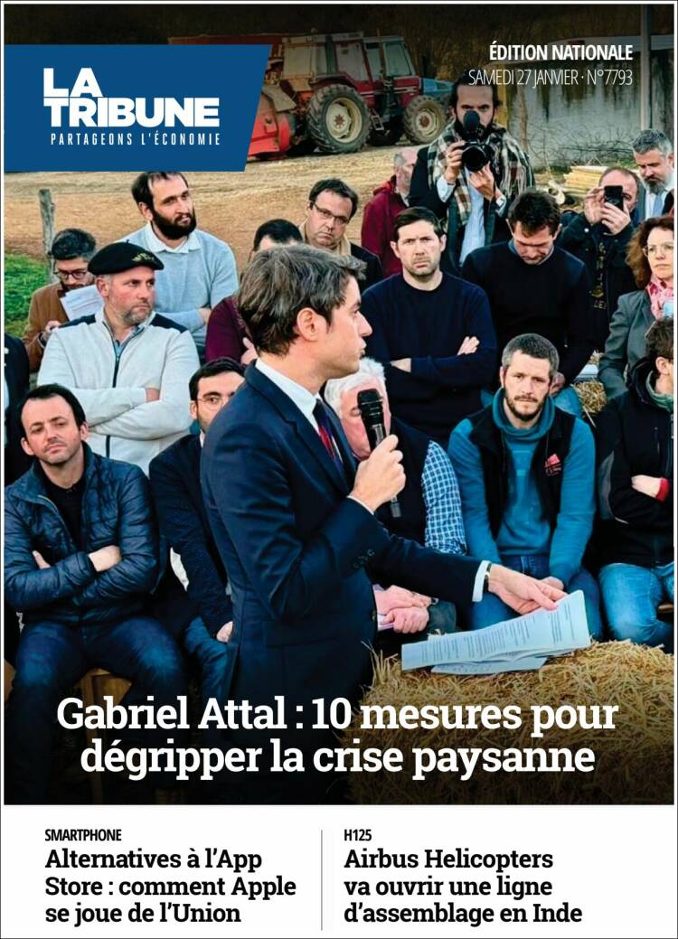 Portada de La Tribune (Francia)