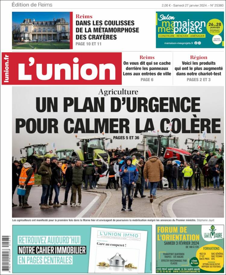 Portada de L'Union (Francia)
