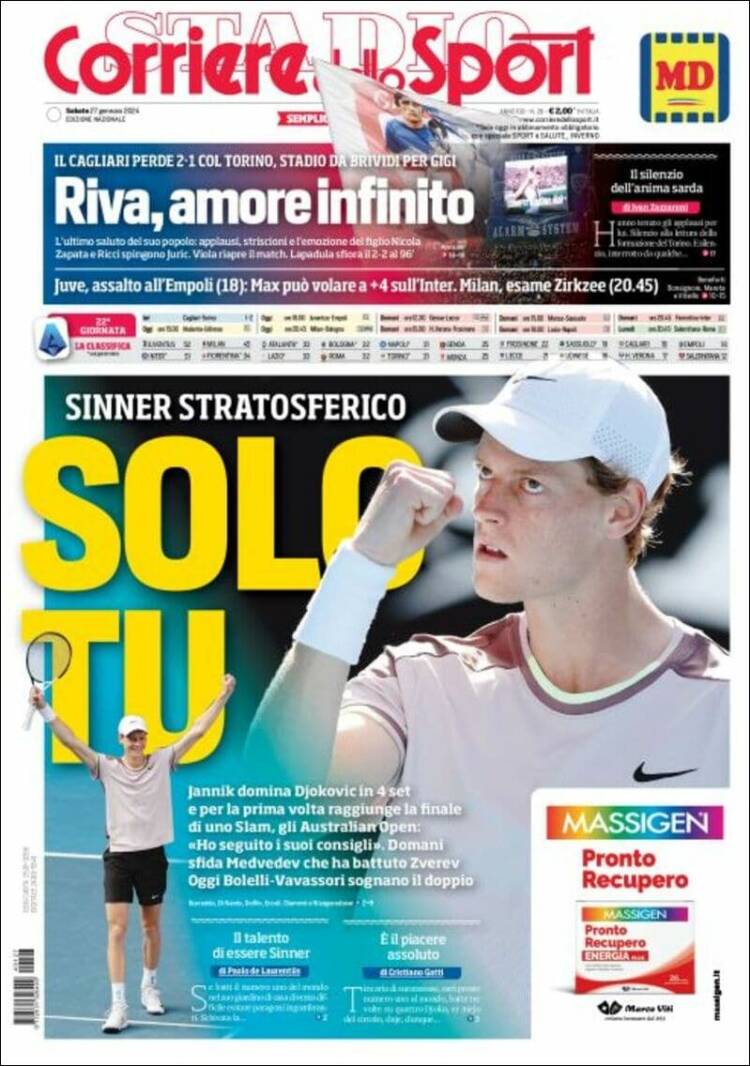 Portada de Corriere dello Sport (Italia)