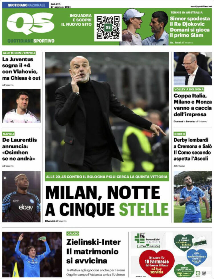 Portada de Quotidiano Sportivo (Italia)