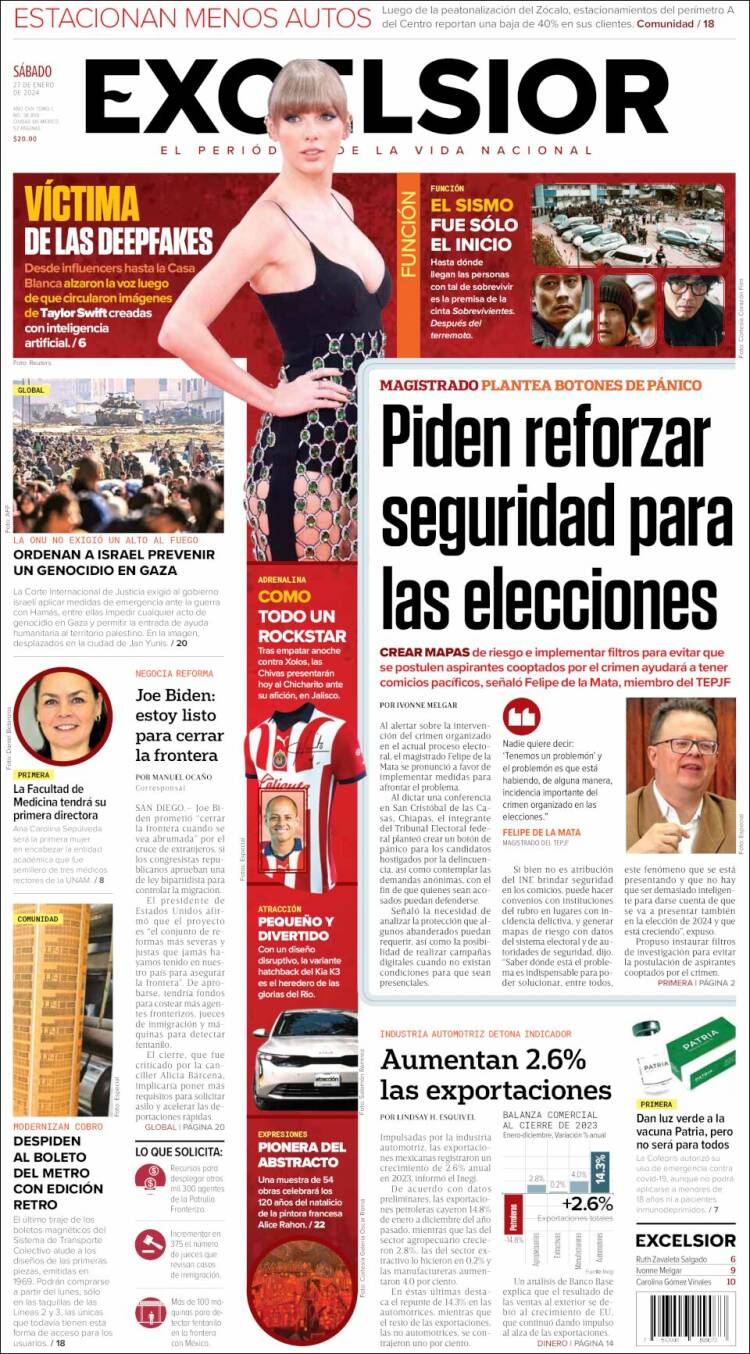 Portada de Excelsior (M&eacute;xico)