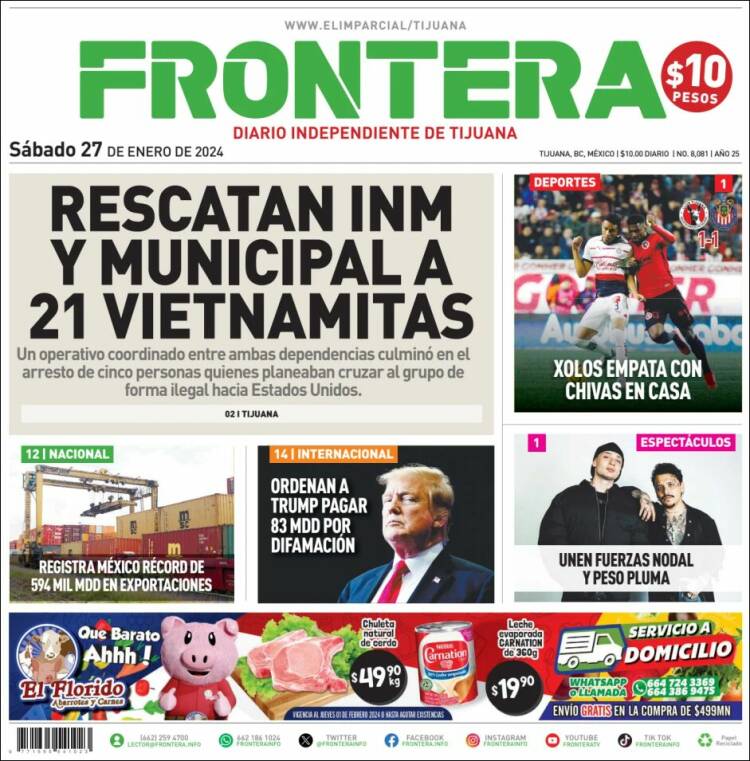 Portada de Frontera (M&eacute;xico)