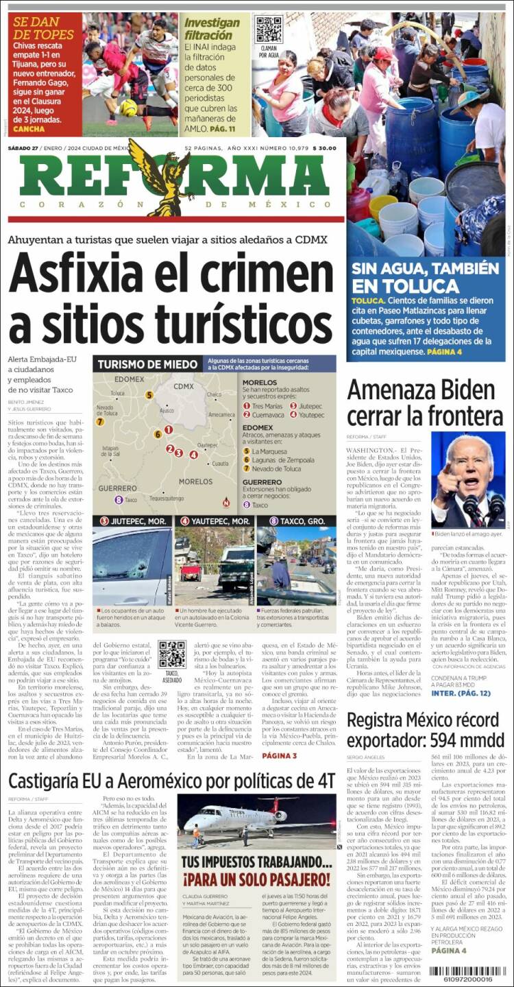 Portada de Reforma (M&eacute;xico)