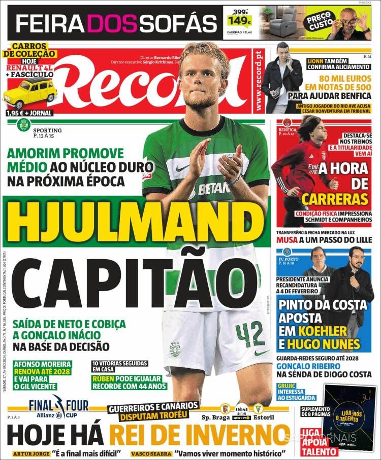 Portada de Jornal de Negócios (Portugal)