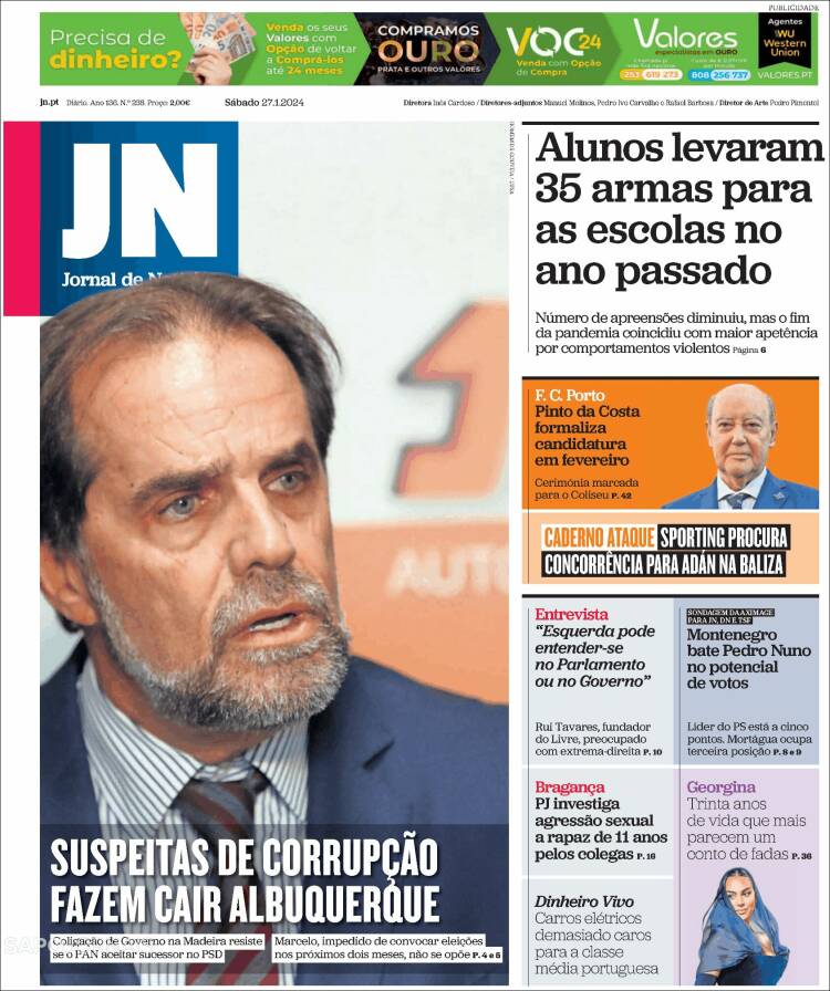 Portada de Jornal de Notícias (Portugal)