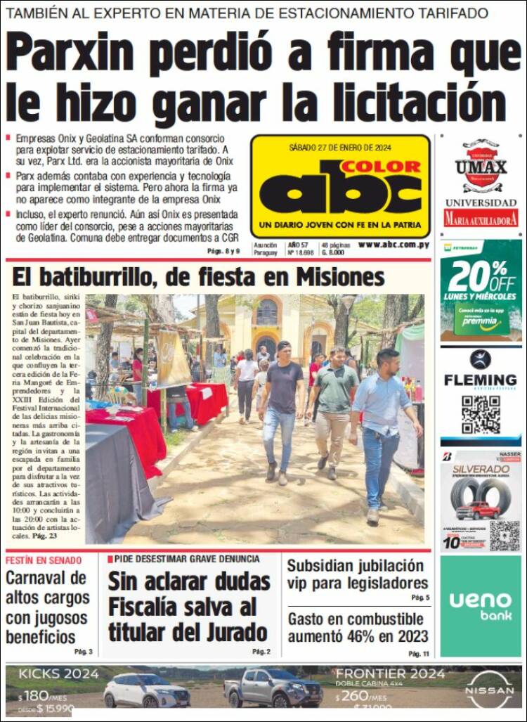 Portada de ABC Color (Paraguay)