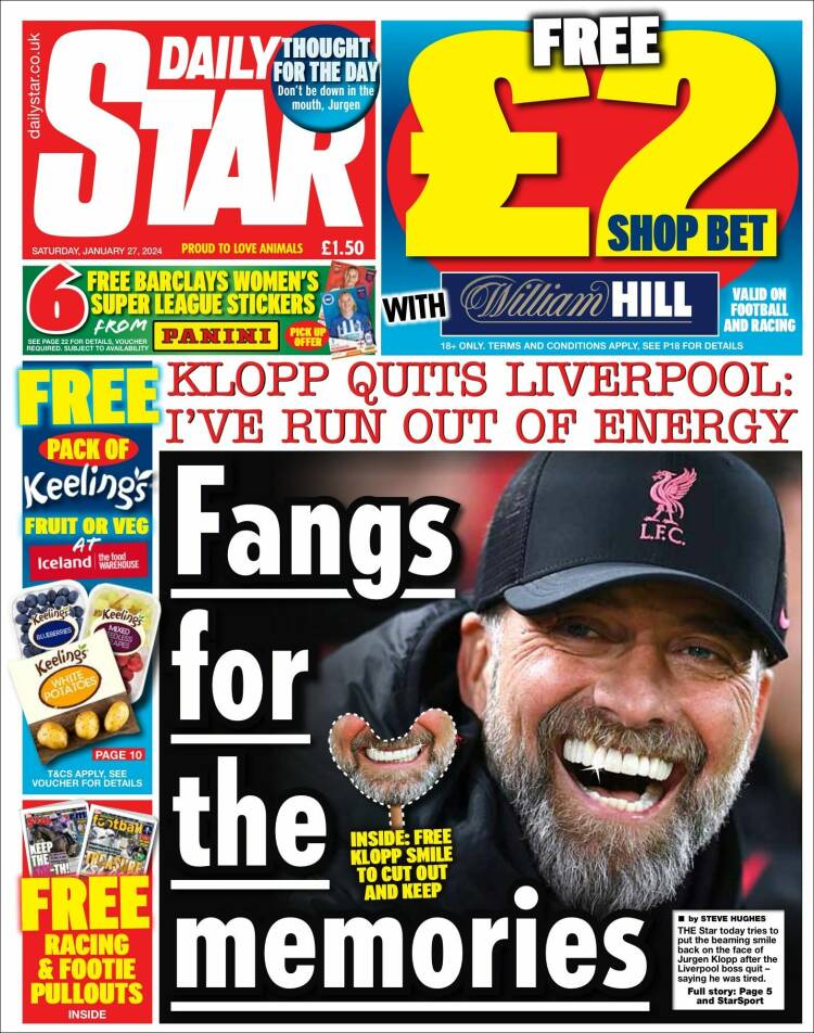 Portada de Daily Star (Reino Unido)