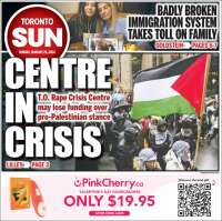 Portada de The Toronto Sun (Canadá)