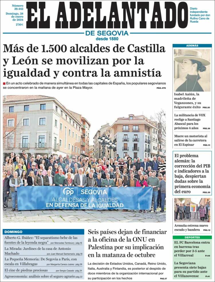 Portada de El Adelantado de Segovia (España)