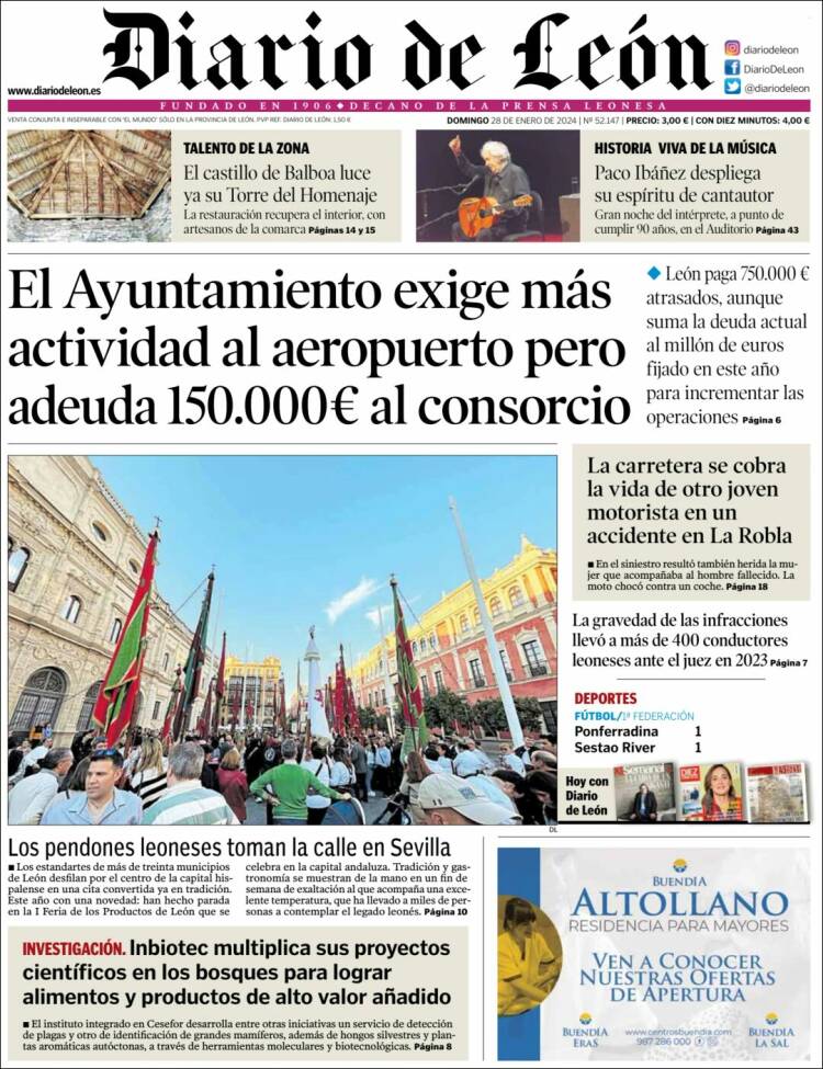 Portada de Diario de León (España)