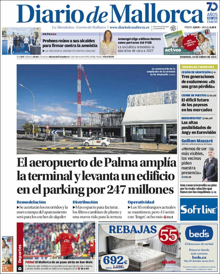 Portada de Diario de Mallorca (España)