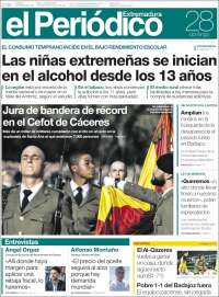 Portada de El Periódico de Extremadura (España)