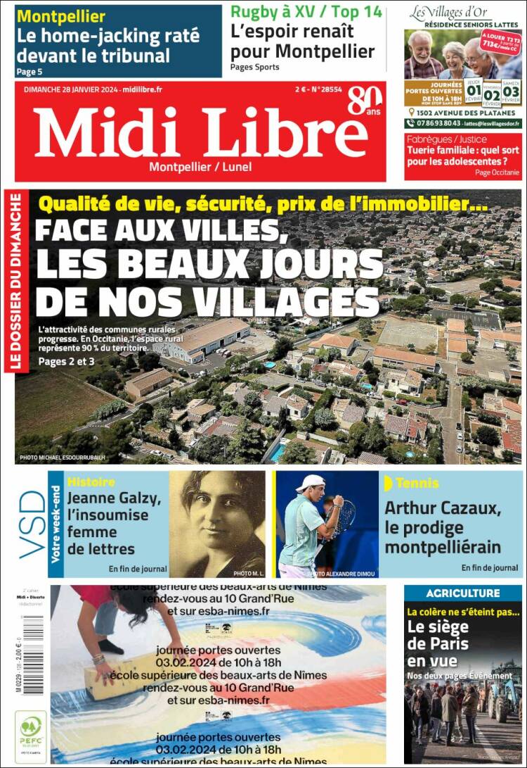 Portada de Midi Libre (Francia)