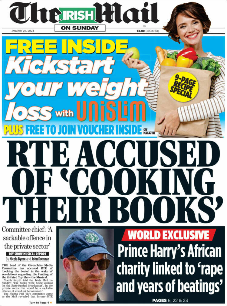 Portada de Irish Daily Mail (Irlanda)