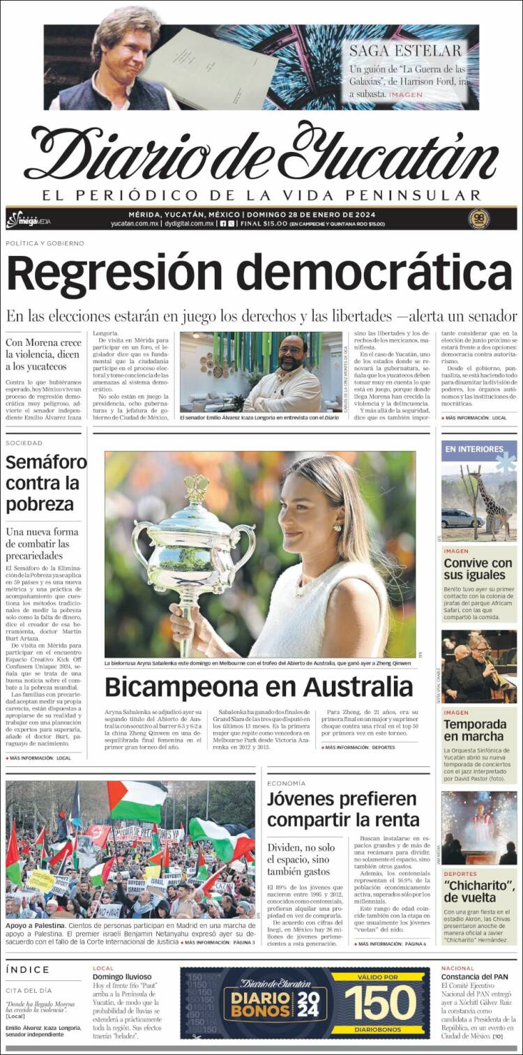 Portada de Diario de Yucatán (México)