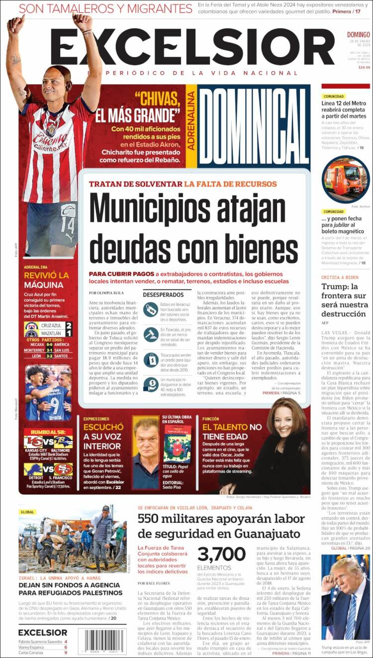 Portada de Excelsior (México)
