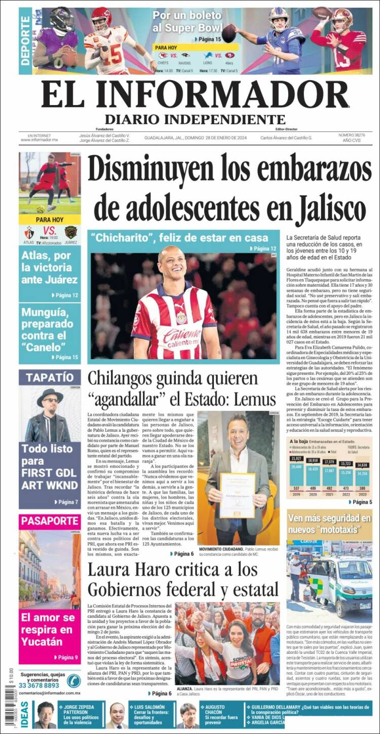 Portada de El Informador (México)