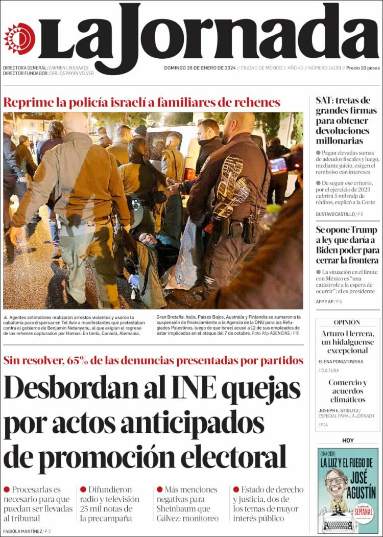 Portada de La Jornada (México)